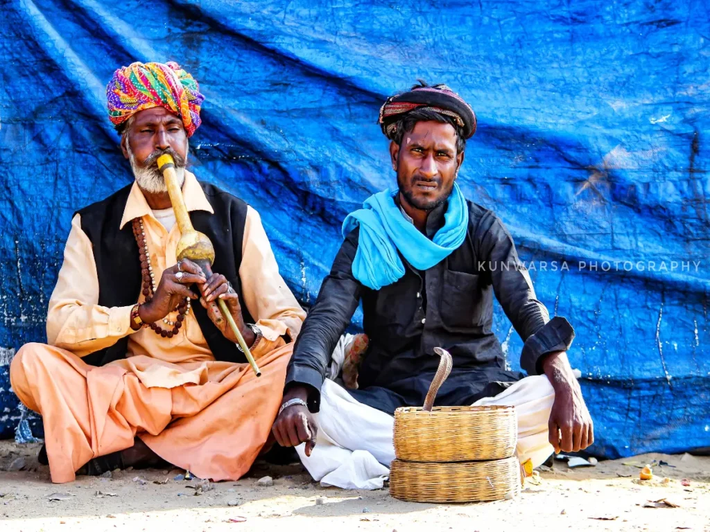 Snake Charmer at Pushkar camel fair 