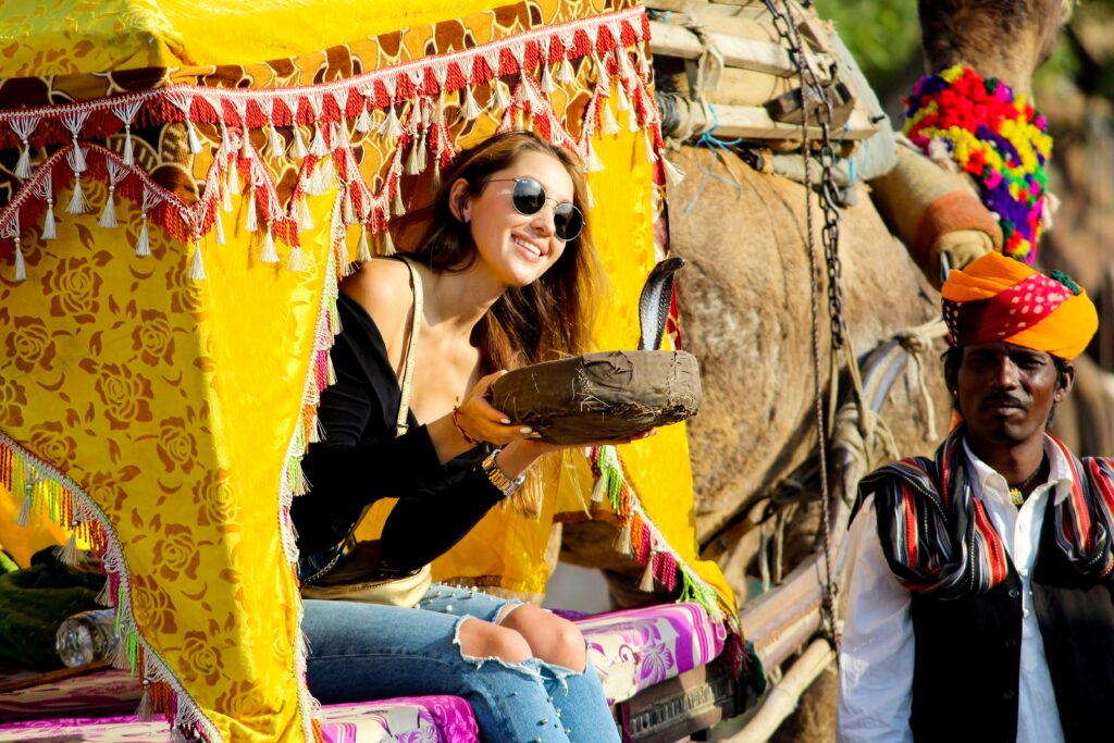 A Traveler just like you and me Getting pics Clicked at Puskar Camel Fair