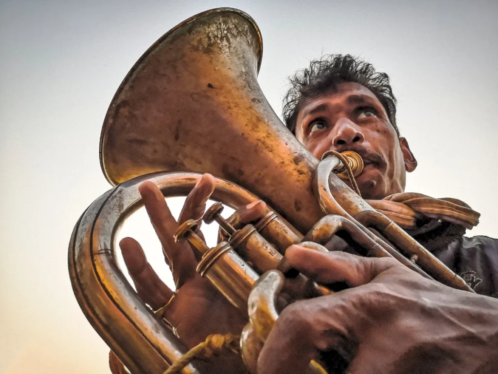 A Trumpet Man at Pushkar Mela