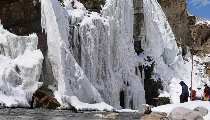 Backpacker XP - Winter Spiti Trip - Lingti Waterfall